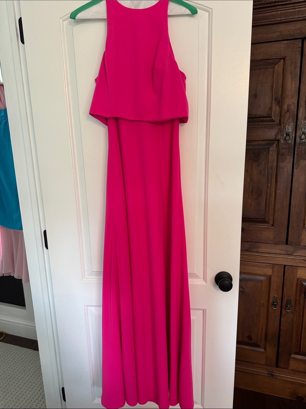 Jill Stuart Hot Pink Halter Gown